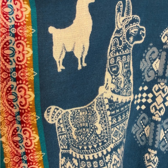 Casa De Alpaca Ecuadorean Poncho Multicolor Hooded Handmade Alpaca One Size - Picture 7 of 11